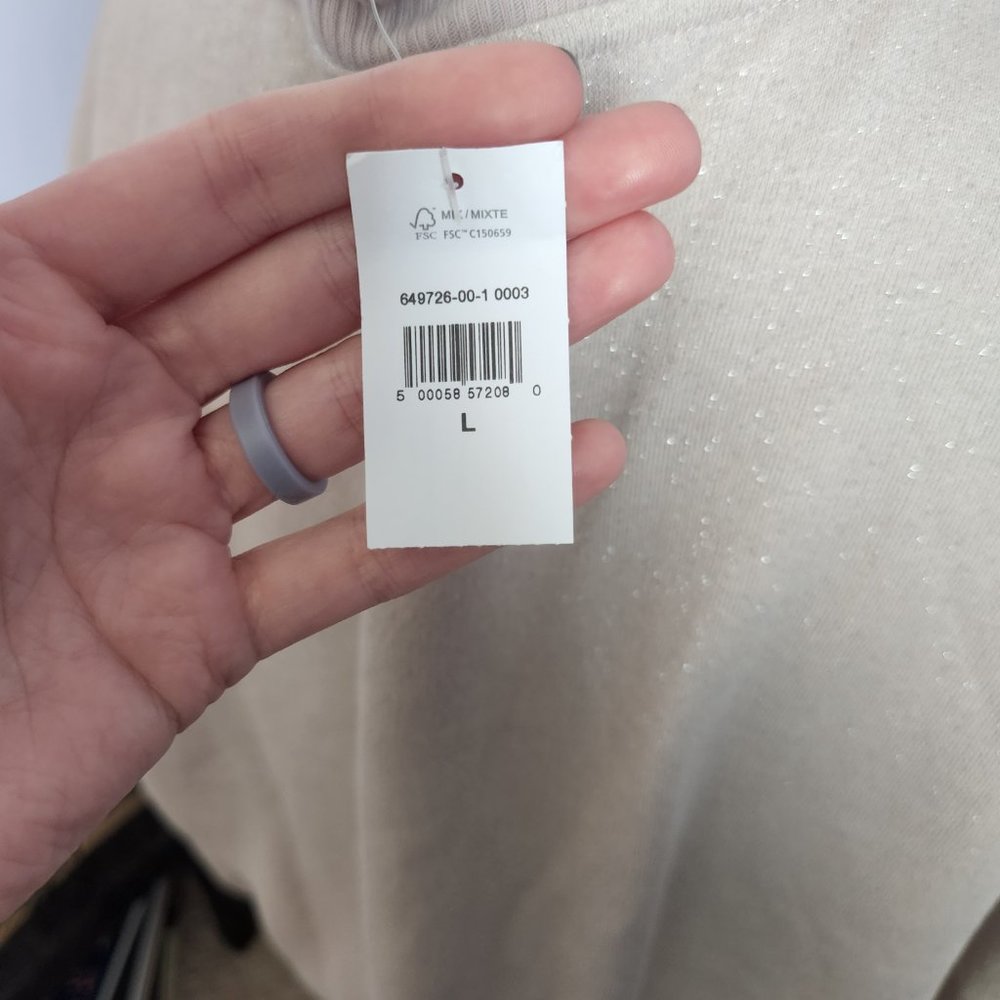 Gap Sparkly Cream Crew Neck Sweater Size Large - Picture 2 of 10